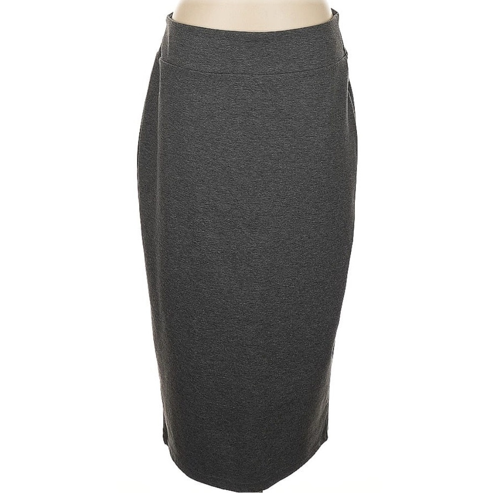 Elegant Heather Grey 14th & Union Women's Midi Pencil Skirt, Size Medium